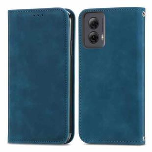 For Motorola Moto G Power 5G 2024 Retro Skin Feel Magnetic Flip Leather Phone Case(Blue)