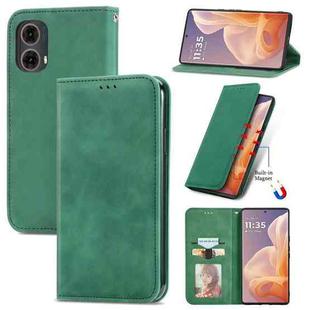 For Motorola Moto G85 Retro Skin Feel Magnetic Flip Leather Phone Case(Green)