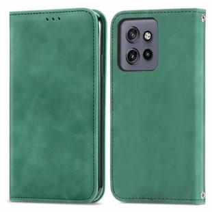 For Motorola Edge 50 Neo Retro Skin Feel Magnetic Flip Leather Phone Case(Green)