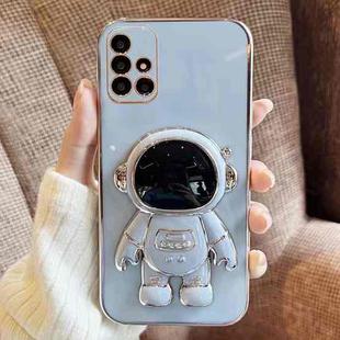 For Samsung Galaxy M51 Electroplating Astronaut Holder Phone Case(Blue)