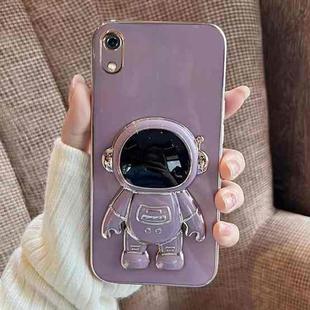 For Samsung Galaxy A03 Core Electroplating Astronaut Holder Phone Case(Purple)