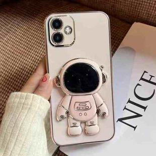 For Samsung Galaxy A04 Electroplating Astronaut Holder Phone Case(Pink)