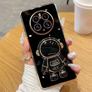 For Huawei Mate 50 Pro Electroplating Astronaut Holder Phone Case(Black)
