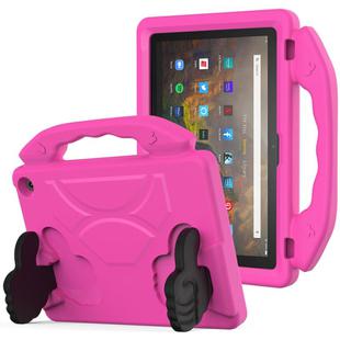 For Amazon Kindle Fire HD10 2021 Thumb Bracket EVA Shockproof Tablet Case(Rose Red)