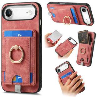 For iPhone Air Retro Splitable Magnetic Card Bag Leather Phone Case(Pink)