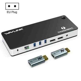 WAVLINK UTD21H 11 in 1 4K Dual DisplayPort Hub Converter Thunderbolt 3 Docking Station, Plug:EU Plug