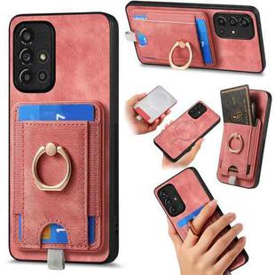 For Samsung Galaxy A51 5G Retro Splitable Magnetic Card Bag Leather Phone Case(Pink)