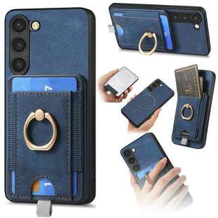 For Samsung Galaxy A13 5G / A04s Retro Splitable Magnetic Card Bag Leather Phone Case(Blue)