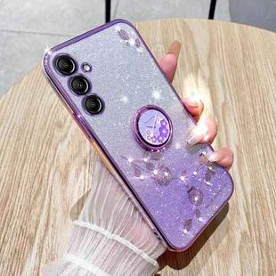For Samsung Galaxy S25 Ultra 5G Gradient Glitter Immortal Flower Ring All-inclusive Phone Case(Pink)
