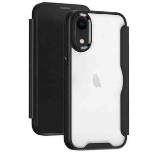 For iPhone XR RFID Blocking Adsorption Flip Leather Phone Case(Black)