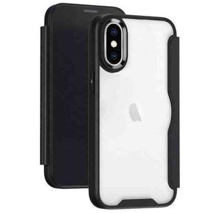 For iPhone XS Max RFID Blocking Adsorption Flip Leather Phone Case(Black)