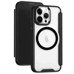 For iPhone 13 Pro MagSafe RFID Blocking Adsorption Flip Leather Phone Case(Black)