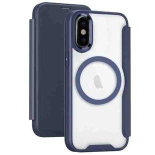 For iPhone X MagSafe RFID Blocking Adsorption Flip Leather Phone Case(Purple)