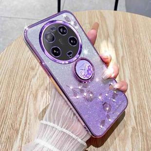 For Xiaomi 13 Ultra Gradient Glitter Immortal Flower Ring All-inclusive Phone Case(Purple)