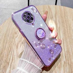 For Xiaomi Redmi K30 Pro Gradient Glitter Immortal Flower Ring All-inclusive Phone Case(Purple)