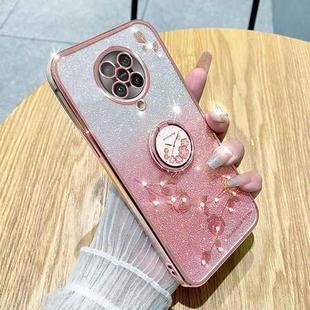 For Xiaomi Redmi K30 Pro Gradient Glitter Immortal Flower Ring All-inclusive Phone Case(Pink)