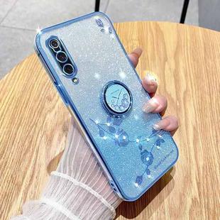 For Xiaomi Mi 9 Gradient Glitter Immortal Flower Ring All-inclusive Phone Case(Blue)