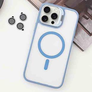 For iPhone 15 Pro MagSafe Acrylic Hybrid TPU Holder Phone Case with Lens film(Light Blue)