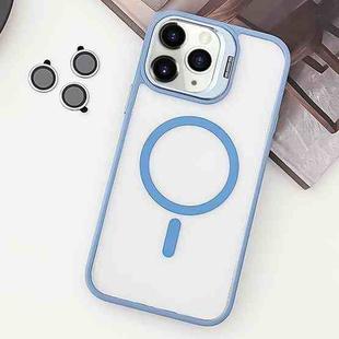 For iPhone 11 Pro Max MagSafe Acrylic Hybrid TPU Holder Phone Case with Lens film(Light Blue)