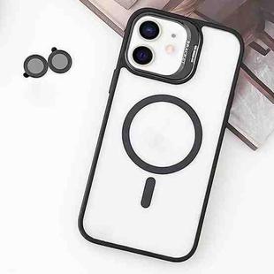 For iPhone 11 MagSafe Acrylic Hybrid TPU Holder Phone Case with Lens film(Black)