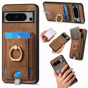 For Google Pixel 6 Pro Retro Splitable Magnetic Card Bag Leather Phone Case(Brown)