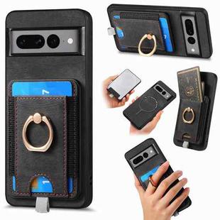 For Google Pixel 7 Pro Retro Splitable Magnetic Card Bag Leather Phone Case(Black)