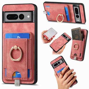 For Google Pixel 7 Pro Retro Splitable Magnetic Card Bag Leather Phone Case(Pink)