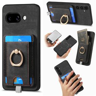 For Google Pixel 9a Retro Splitable Magnetic Card Bag Leather Phone Case(Black)