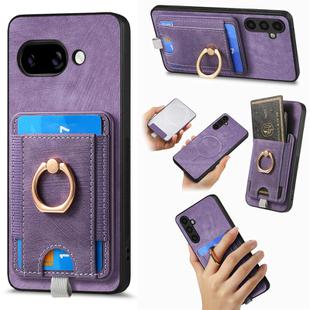 For Google Pixel 9a Retro Splitable Magnetic Card Bag Leather Phone Case(Purple)