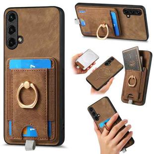 For OnePlus Nord CE 5G Retro Splitable Magnetic Card Bag Leather Phone Case(Brown)