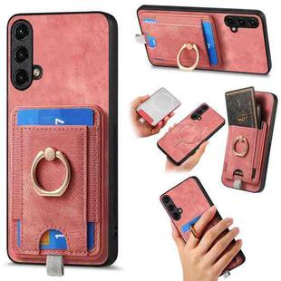 For OnePlus Nord CE 5G Retro Splitable Magnetic Card Bag Leather Phone Case(Pink)