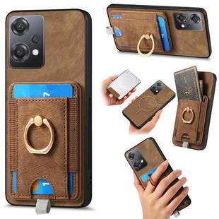 For OnepPus Nord CE2 Lite 5G Retro Splitable Magnetic Card Bag Leather Phone Case(Brown)