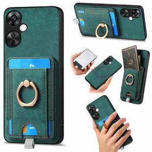 For OnePlus Nord CE3 Lite Retro Splitable Magnetic Card Bag Leather Phone Case(Green)
