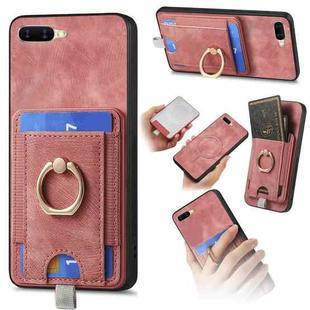 For OPPO A 7/ A12 Retro Splitable Magnetic Card Bag Leather Phone Case(Pink)