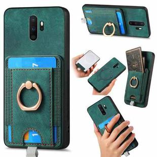 For OPPO A9 2020 / A5 2020 Retro Splitable Magnetic Card Bag Leather Phone Case(Green)