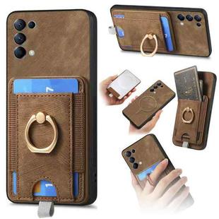 For OPPO Reno5 5G Retro Splitable Magnetic Card Bag Leather Phone Case(Brown)