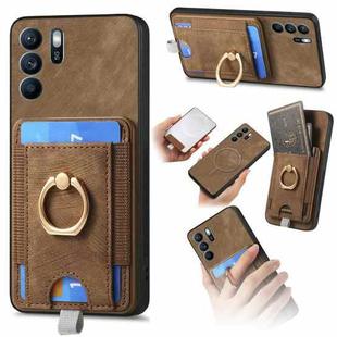 For OPPO Reno6 Z Retro Splitable Magnetic Card Bag Leather Phone Case(Brown)