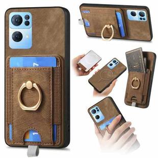 For OPPO Reno7 Pro 5G Retro Splitable Magnetic Card Bag Leather Phone Case(Brown)