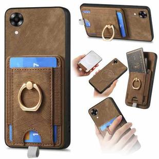 For OPPO A17K Retro Splitable Magnetic Card Bag Leather Phone Case(Brown)