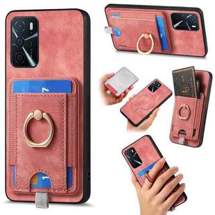 For OPPO Reno9 5G Retro Splitable Magnetic Card Bag Leather Phone Case(Pink)