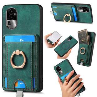 For OPPO Reno10 Pro+ Retro Splitable Magnetic Card Bag Leather Phone Case(Green)