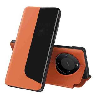 For Huawei Mate 60 Pro Attraction Flip Holder Leather Phone Case(Orange)