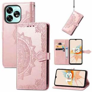 For Umidigi A15 Mandala Flower Embossed Leather Phone Case(Rose Gold)