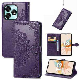 For Umidigi A15 Mandala Flower Embossed Leather Phone Case(Purple)