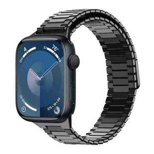 For Apple Watch Series 9 41mm Bamboo Magnetic Stainless Steel Metal Watch Strap(Black)