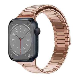 For Apple Watch Series 8 41mm Bamboo Magnetic Stainless Steel Metal Watch Strap(Rose Gold)