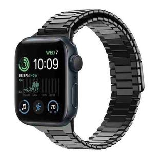 For Apple Watch SE 2022 40mm Bamboo Magnetic Stainless Steel Metal Watch Strap(Black)