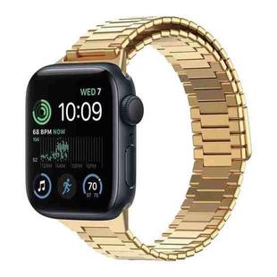 For Apple Watch SE 2022 40mm Bamboo Magnetic Stainless Steel Metal Watch Strap(Gold)