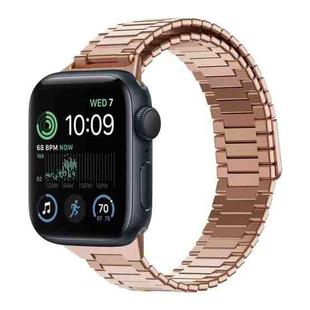 For Apple Watch SE 2022 40mm Bamboo Magnetic Stainless Steel Metal Watch Strap(Rose Gold)