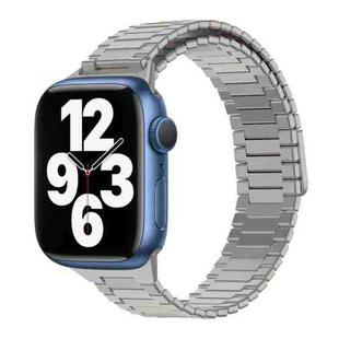 For Apple Watch Series 7 41mm Bamboo Magnetic Stainless Steel Metal Watch Strap(Titanium Color)